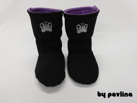 Softshellové válenky / capáčky -  Motýlek s fialovou