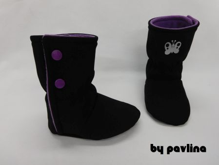 Softshellové válenky / capáčky -  Motýlek s fialovou