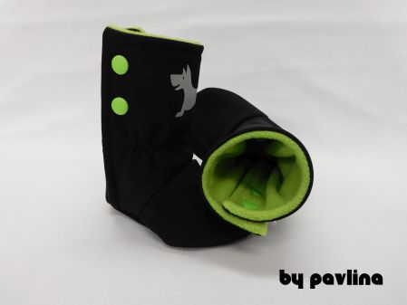 Softshellové válenky / capáčky - Pejsek se zelenou