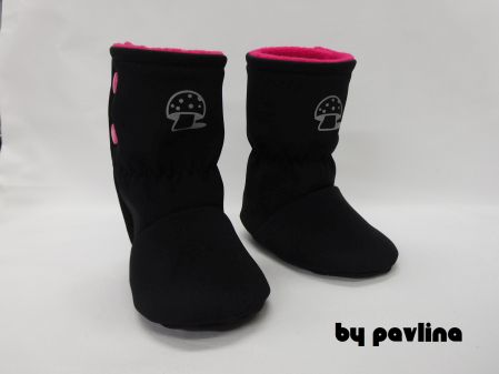 Softshellové válenky - Houbička se sytě růžovou