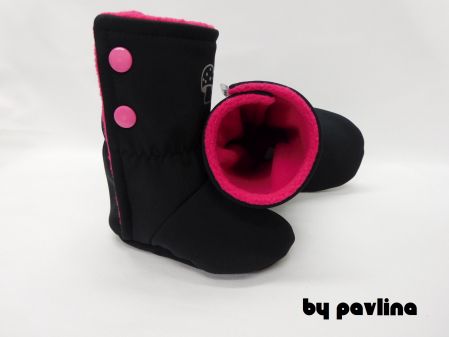 Softshellové válenky - Houbička se sytě růžovou