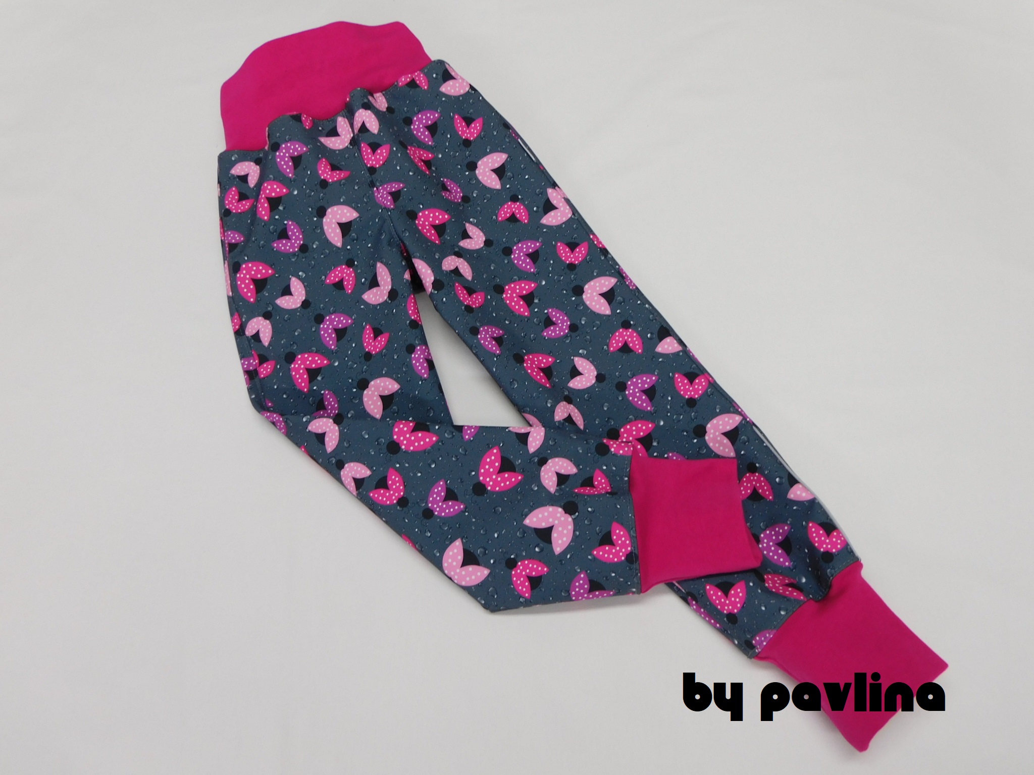 Dětské zimní rostoucí softshellové kalhoty - Beruškové