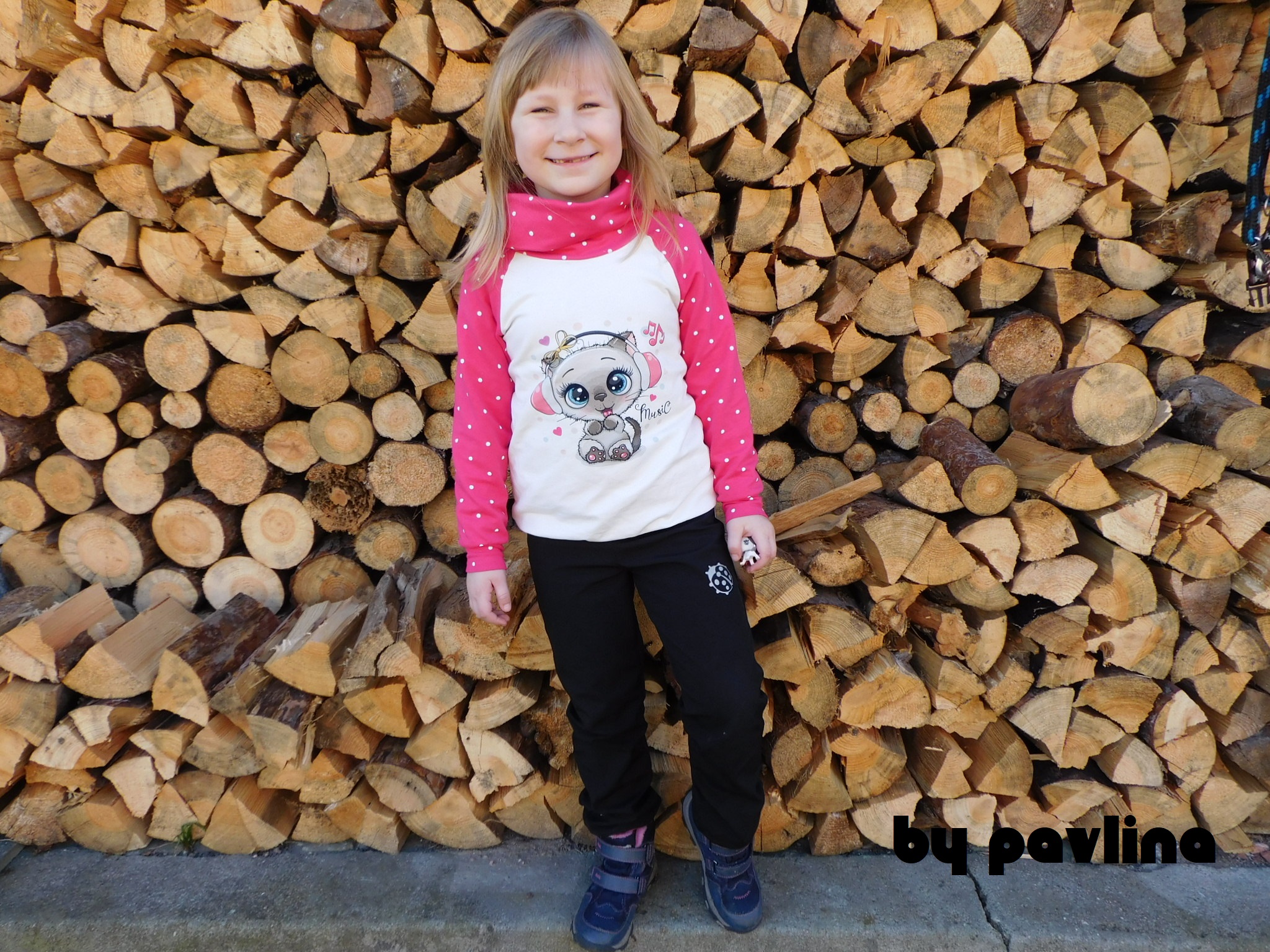 Dětské zimní rostoucí softshellové kalhoty - Beruškové