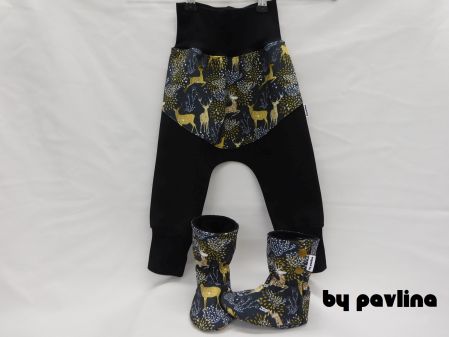 Dětské softshellové kalhoty / turky - Jelínci s černou