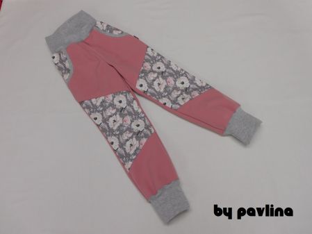 Dívčí zimní rostoucí softshellové kalhoty - Růže se starorůžovou