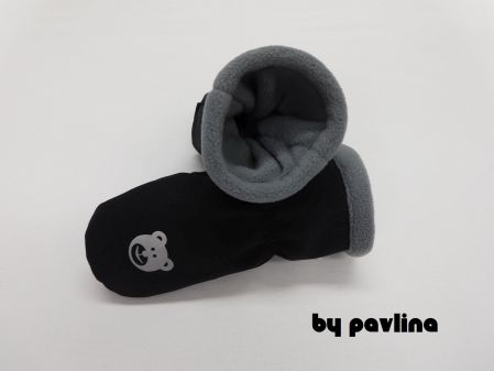 Chlapecké softshellové rukavice - Medvídek se šedou