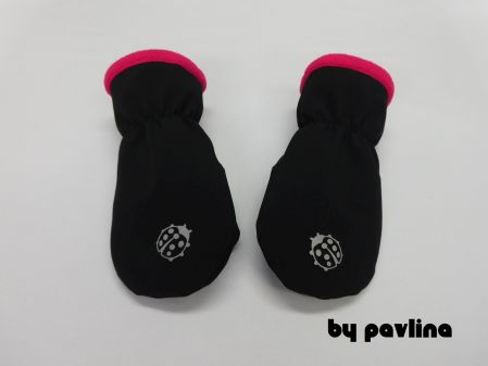 Dívčí softshellové rukavice - Beruška s malinovou 