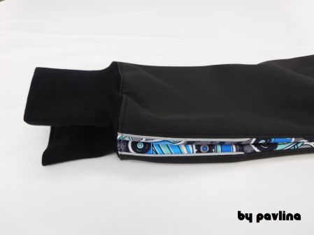 Chlapecké zimní rostoucí softshellové kalhoty - Stavební stroje modré + černá