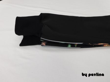 Dětské zimní rostoucí softshellové kalhoty - Dino + černá