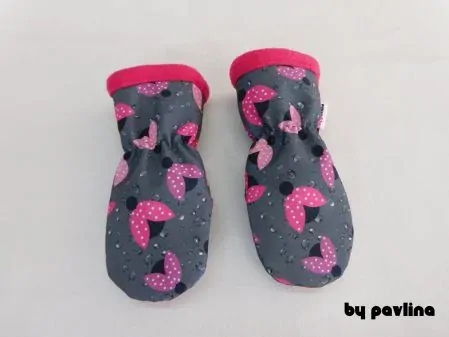 Dívčí softshellové rukavice - Beruškové