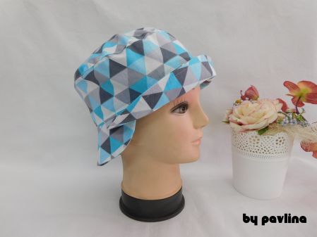 Dívčí klobouček - Trojúhelníčky růžové