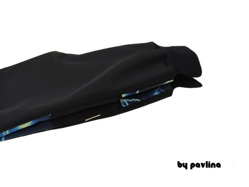 Dětské zimní rostoucí softshellové kalhoty - Tm. modré + Blesky