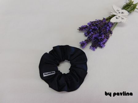 Gumička do vlasů / scrunchies - Temně modrá