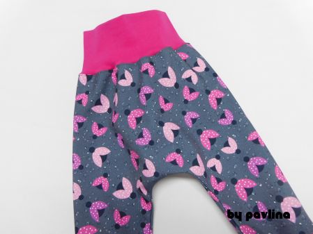 Dívčí jarní - podzimní softshellové kalhoty/turky - Beruškové