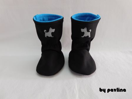 Softshellové válenky / capáčky - Pejsek s modrým tyrkysem