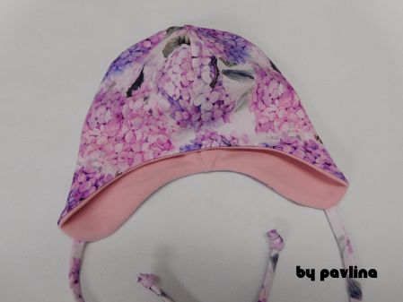 Dívčí čepka na zavazování - Hortenzie