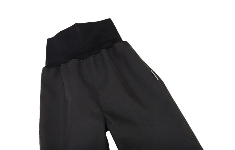 Jarní - podzimní rostoucí softshellové kalhoty - Černé