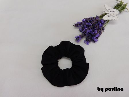 Gumička do vlasů / scrunchies - Černá