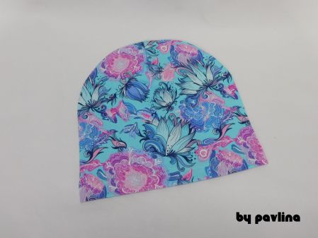 Dívčí / dámská čepice - Ledové květy