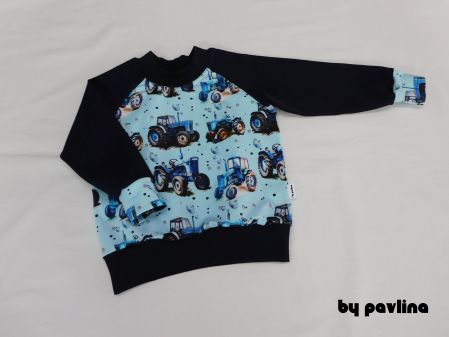 Chlapecká mikina - Modré traktory