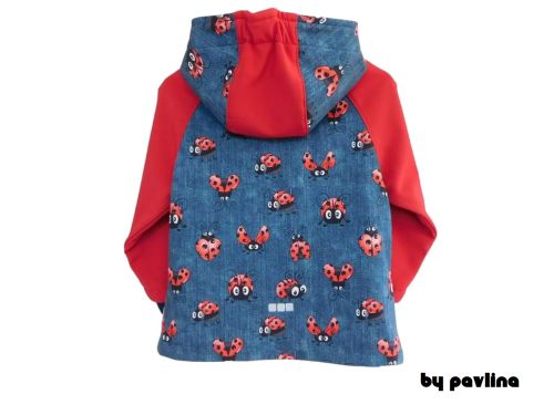 Dívčí softshellová bunda slim - Červené berušky
