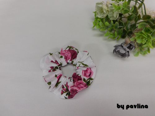 Gumička do vlasů / scrunchies - Růže