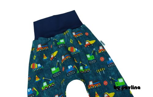 Chlapecké tepláčky / turky - Bar. stavební stroje na jeans 2