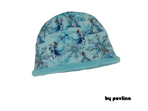 Dívčí zimní klasická čepice - Ledové princezny