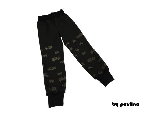 Zimní rostoucí softshellové kalhoty - Černé + Reflexní auta