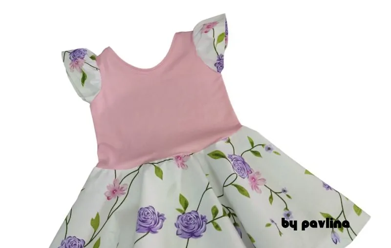 Dívčí letní šaty 2 - Růže převislá lila + růž.