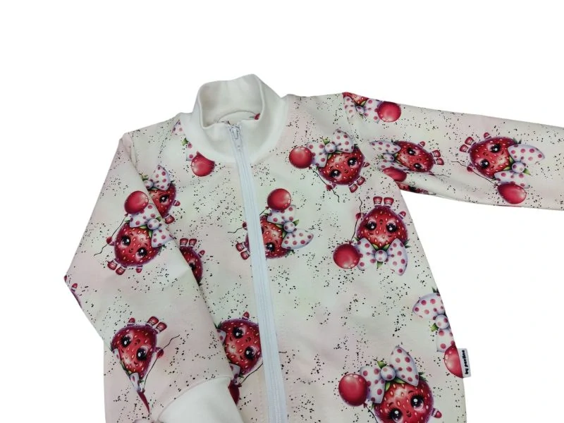 Dívčí mikina na zip - Srdíčka s mašlí