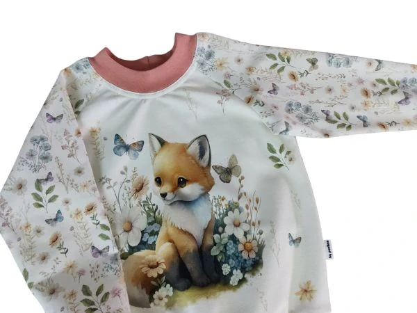 Dívčí mikina - Lištička + Jarní louka vel. 116