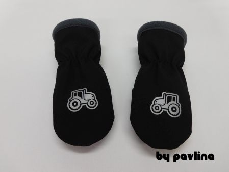 Chlapecké softshellové rukavice -Traktůrek