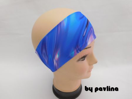 Dívčí/ dámská funkční čelenka - Abstr. modrá