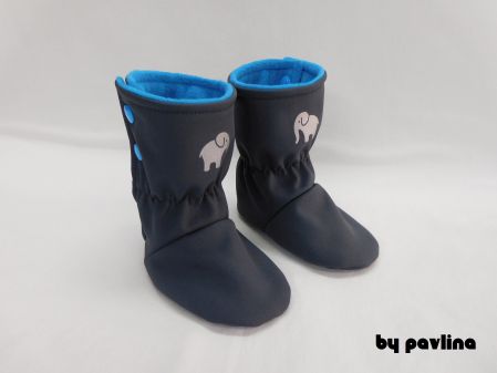 Softshellové válenky - Slůně s modrým tyrkysem