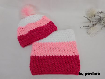 Dívčí kulíšek s bambulí - TM.R.+R.+B vel. 50