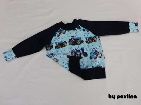 Chlapecká mikina - Modré traktory