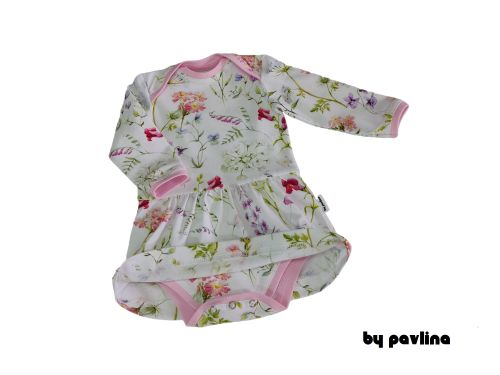 Dívčí body šaty - dlouhý rukáv - Louka