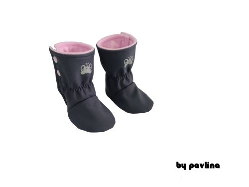 Softshellové válenky / capáčky -  Motýlek na šedé