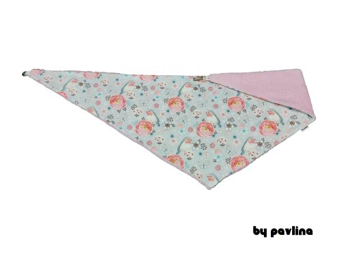 Dívčí zimní šátkošála - Ptáčci na šedé 2