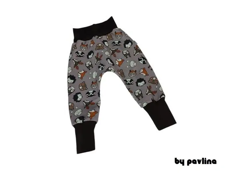 Dětské tepláčky / turky - Zvířátka na hnědé