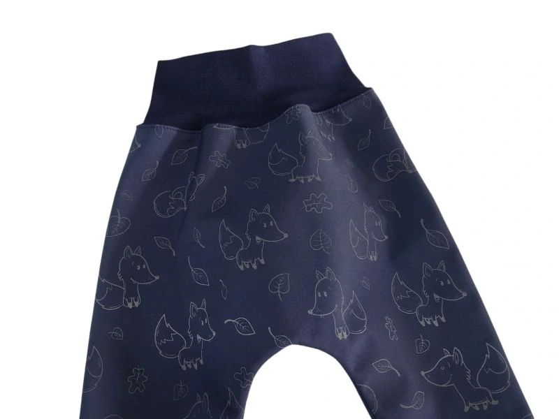 Zimní softshellové turky - Reflexní lišky na tm. modré