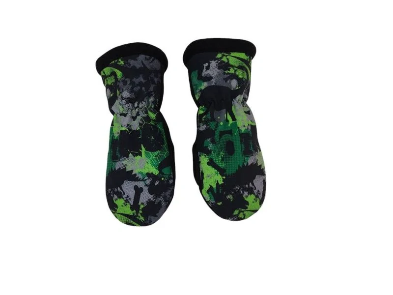 Dětské softshellové rukavice - Dino maskáč + černá