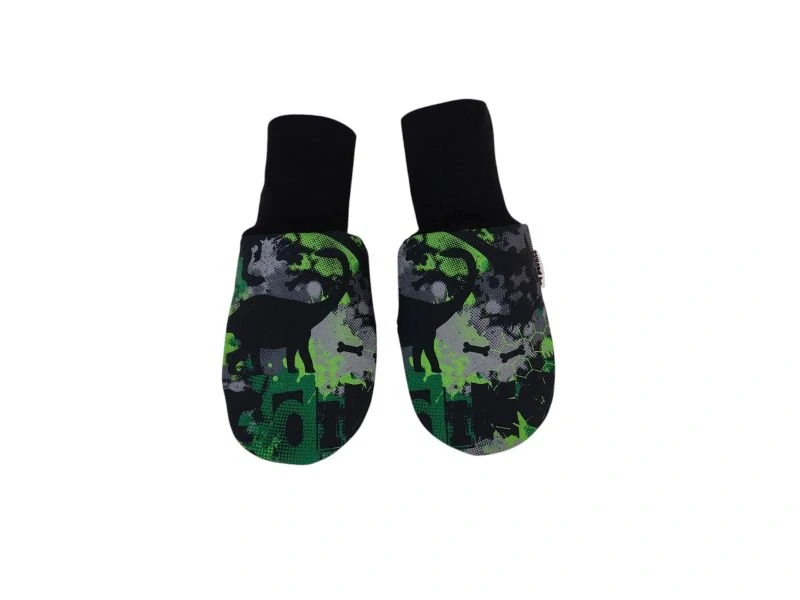 Dětské softshellové rukavice 2 - Dino maskáč + černá