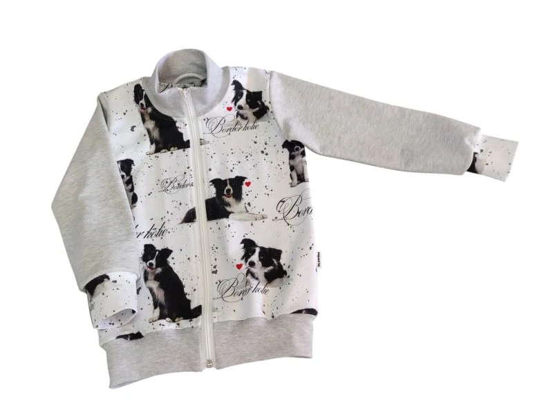 Dětská mikina na zip - Border kolie vel. 116