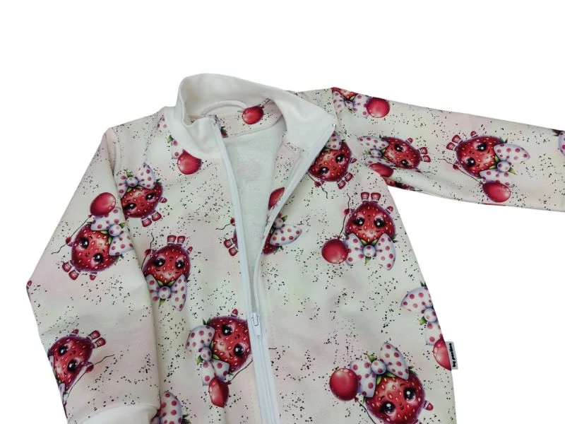 Dívčí mikina na zip - Srdíčka s mašlí