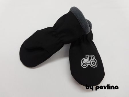 Chlapecké softshellové rukavice -Traktůrek