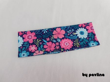 Dívčí / dámská funkční čelenka - Modré sedmikrásky