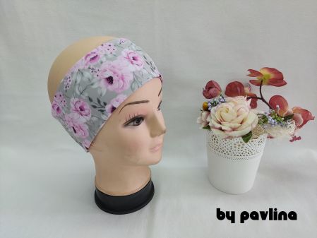 Dívčí / dámská funkční čelenka - Růžičky