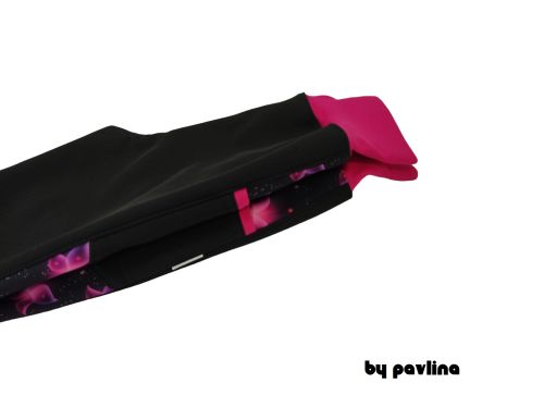 Dívčí zimní rostoucí softshellové kalhoty - Černé + Motýlci